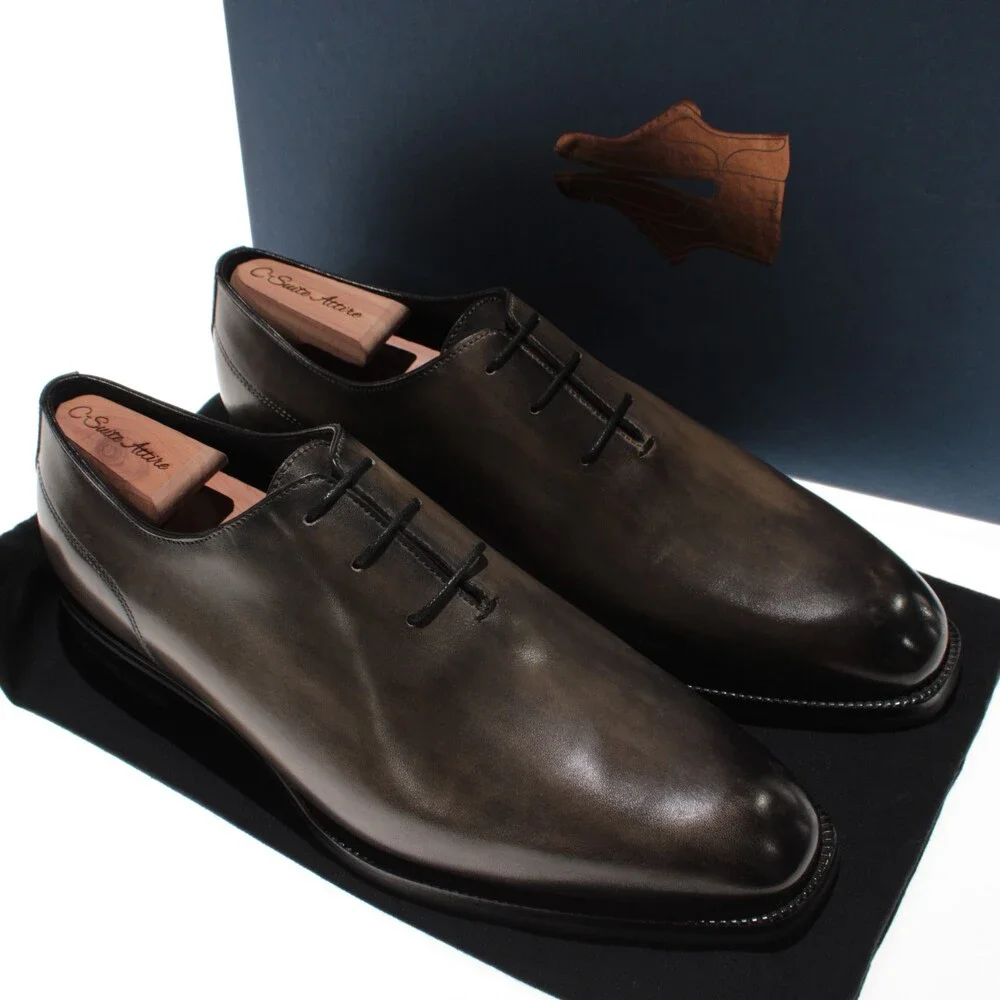 Di Bianco NWB Oxford Dress Shoes Size 41.5 (US 8.5) in Green Leather